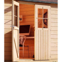 Sauna extérieur Niska bois naturel avec vestibule 5 à 6 places 38mm Woodfeeling KARIBU