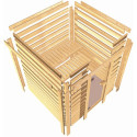 Sauna extérieur Niska bois naturel avec vestibule 5 à 6 places 38mm Woodfeeling KARIBU