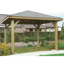 Pavillon de jardin KIOSK 14,75m² en bois traité autoclave - SOLID