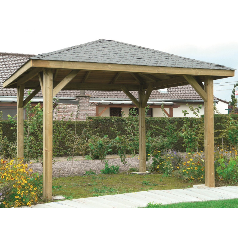 Pavillon de jardin KIOSK 14,75m² en bois traité autoclave - SOLID