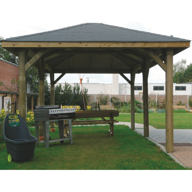 Pavillon de jardin KIOSK 16,93m² en bois traité autoclave - SOLID