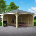 Pavillon de jardin KIOSK COMBINATION 14,75m² en bois traité autoclave - SOLID