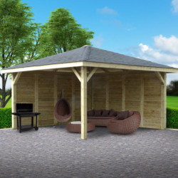 Pavillon de jardin KIOSK COMBINATION 14,75m² en bois traité autoclave - SOLID