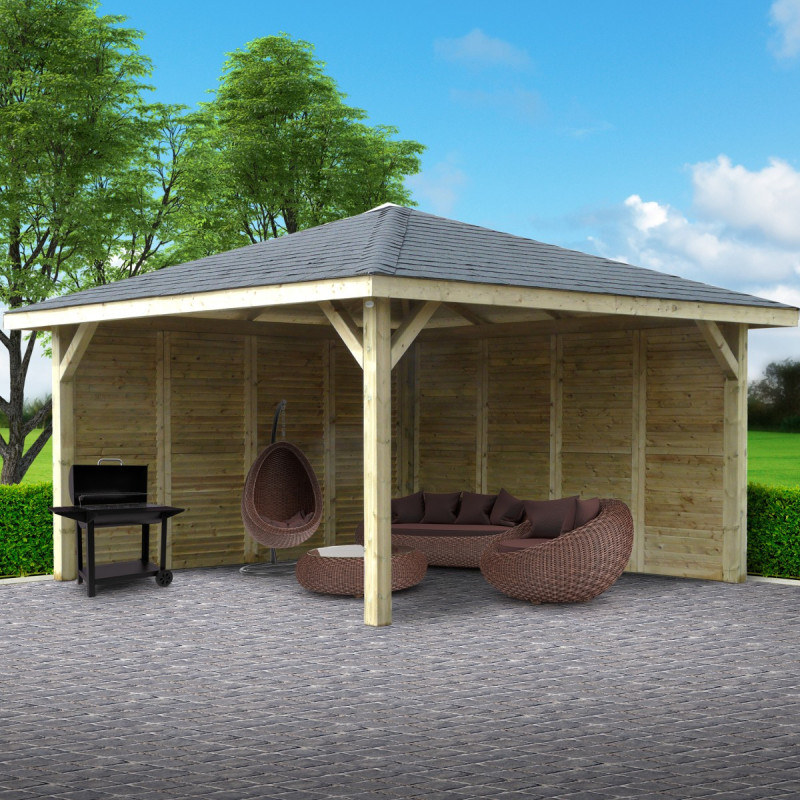 Pavillon de jardin KIOSK COMBINATION 14,75m² en bois traité autoclave - SOLID