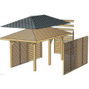 Jalousie fixe 90cm pour pavillons KIOSK en bois traité autoclave - SOLID
