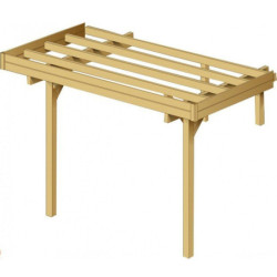 Extension en bois traité pour carport modulable 4x5x2,5m - SOLID