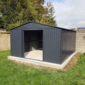 Abri de jardin métal 13m² FIRST anthracite + kit d'ancrage X-METAL