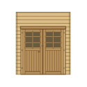 Paroi frontale avec double porte 210x245cm pour carport modulable en bois traité autoclave - SOLID