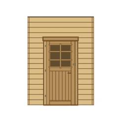 Paroi frontale avec simple porte 210x245cm pour carport modulable en bois traité autoclave - SOLID