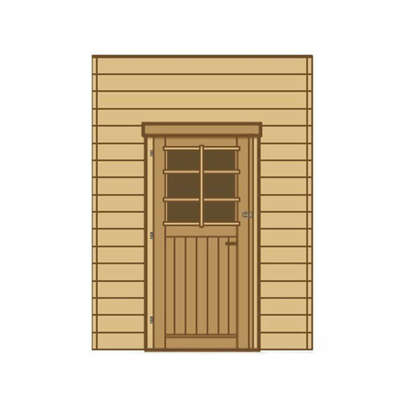 Paroi frontale avec simple porte 210x245cm pour carport modulable en bois traité autoclave - SOLID