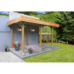 Carport modulable 3x5x2,5m en bois traité autoclave - SOLID
