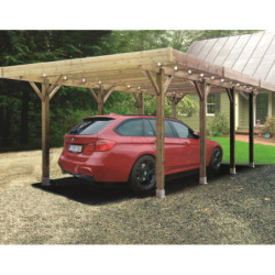 Carport modulable 4x5x2,5m en bois traité autoclave - SOLID