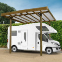 Carport modulable Camping car 4x5x4,22m en bois traité autoclave - SOLID