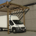 Carport modulable Camping car 4x5x4,22m en bois traité autoclave - SOLID