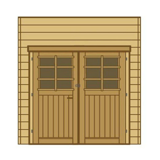 Paroi frontale avec double porte 270x245cm pour carport modulable en bois traité autoclave - SOLID