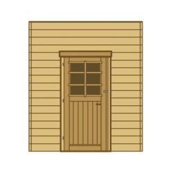 Paroi frontale avec simple porte 270x245cm pour carport modulable en bois traité autoclave - SOLID