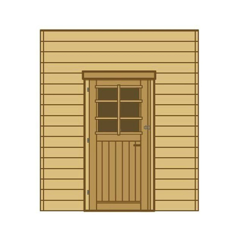 Paroi frontale avec simple porte 270x245cm pour carport modulable en bois traité autoclave - SOLID