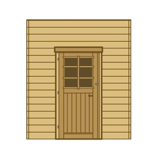 Paroi frontale avec simple porte 270x245cm pour carport modulable en bois traité autoclave - SOLID