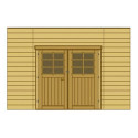Paroi frontale avec double porte 390x245cm pour carport modulable en bois traité autoclave - SOLID