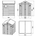 Abri de jardin en résine anthracite 3,65m² + kit de fondation - JOBU