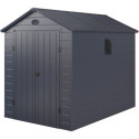 Abri de jardin en résine anthracite 5,32m² + kit de fondation - JOBU
