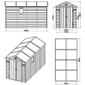 Abri de jardin en résine anthracite 6,99m² + kit de fondation - JOBU