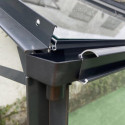 Serre adossée Prima 7,22m² en aluminium anthracite et verre trempé 4mm - Green Protect