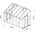 Serre adossée Prima 7,22m² en aluminium anthracite et verre trempé 4mm - Green Protect