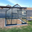 Serre de jardin Prima 7,42m² en aluminium anthracite et verre trempé 4mm - Green Protect