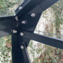Serre de jardin Prima 7,42m² en aluminium anthracite et verre trempé 4mm - Green Protect