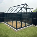 Serre de jardin Prima 7,42m² en aluminium anthracite et verre trempé 4mm - Green Protect
