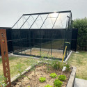 Serre de jardin Prima 7,42m² en aluminium anthracite et verre trempé 4mm - Green Protect