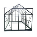 Serre de jardin 8,88m² en aluminium anthracite et verre trempé 4mm - Green Protect