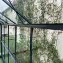 Serre de jardin 8,88m² en aluminium anthracite et verre trempé 4mm - Green Protect