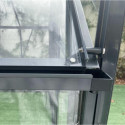 Serre de jardin 8,88m² en aluminium anthracite et verre trempé 4mm - Green Protect
