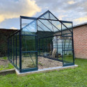 Serre de jardin 8,88m² en aluminium anthracite et verre trempé 4mm - Green Protect