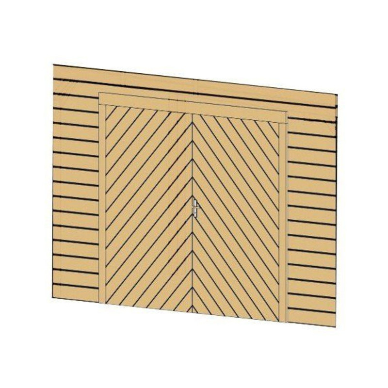 Paroi frontale avec double porte de garage 390x245cm pour carport modulable 5x5m - SOLID