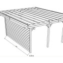 Paroi frontale pleine 480x245cm pour carport modulable en bois traité autoclave - SOLID
