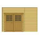 Paroi frontale avec double porte gauche 480x245cm pour carport modulable en bois traité autoclave - SOLID