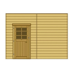 Paroi frontale avec simple porte gauche 480x245cm pour carport modulable en bois traité autoclave - SOLID