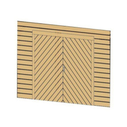 Paroi frontale avec double porte de garage 480x245cm pour carport modulable 6x5m - SOLID