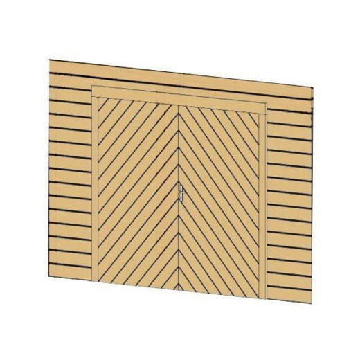 Paroi frontale avec double porte de garage 480x245cm pour carport modulable 6x5m - SOLID