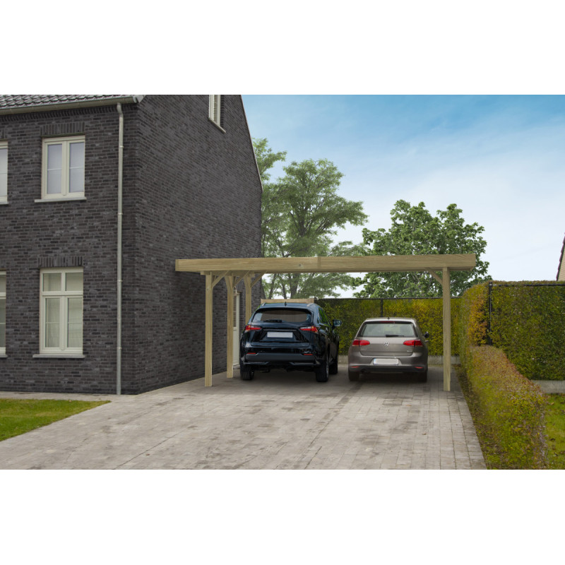 Carport modulable 6,06x5,06x2,65m en bois traité autoclave - SOLID
