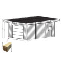 Carport-garage 7x5x2,65m en bois traité autoclave avec porte sectionnelle motorisée - SOLID