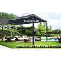 Tonnelle Couv’Terrasse® E Store 3x3m en aluminium laqué gris et polycarbonate 8mm - Chalet et Jardin