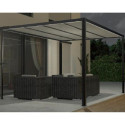 Tonnelle Couv’Terrasse® E Store 3x3m en aluminium laqué gris et polycarbonate 8mm - Chalet et Jardin