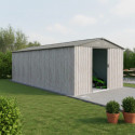 Abri de jardin métal 13,6m² WoodTouch beige  + kit d'ancrage X-METAL