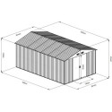 Abri de jardin métal 13,6m² WoodTouch beige  + kit d'ancrage X-METAL