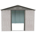 Abri de jardin métal 13,6m² WoodTouch beige  + kit d'ancrage X-METAL