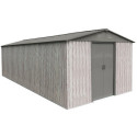 Abri de jardin métal 13,6m² WoodTouch beige  + kit d'ancrage X-METAL